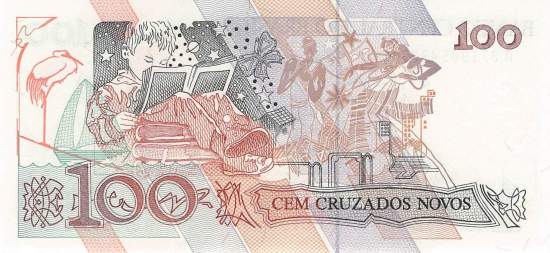 100 Cruzados Novos 1989